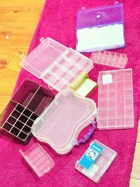 Clear and Pink Multipurpose Plastic Storage Boxes - Organized Home Storage